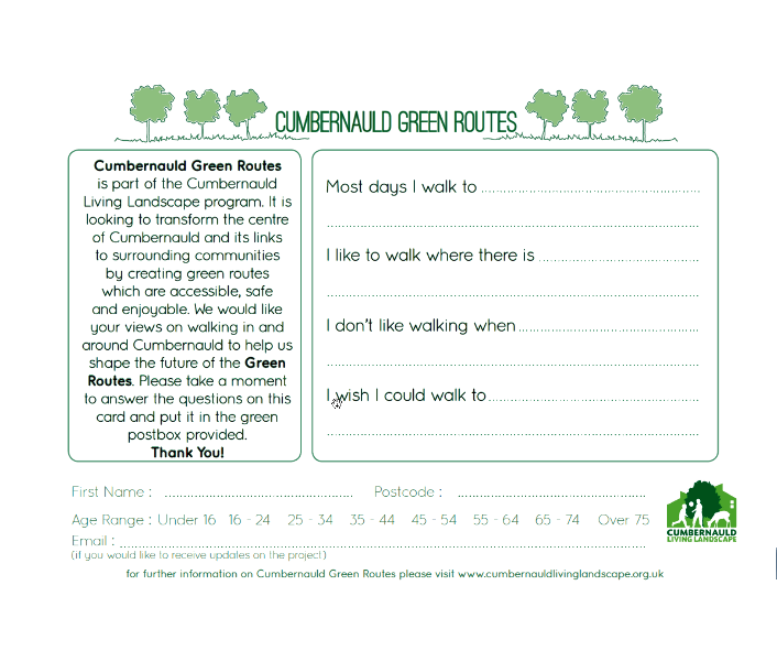 Cumbernauld Green Routes Postcard